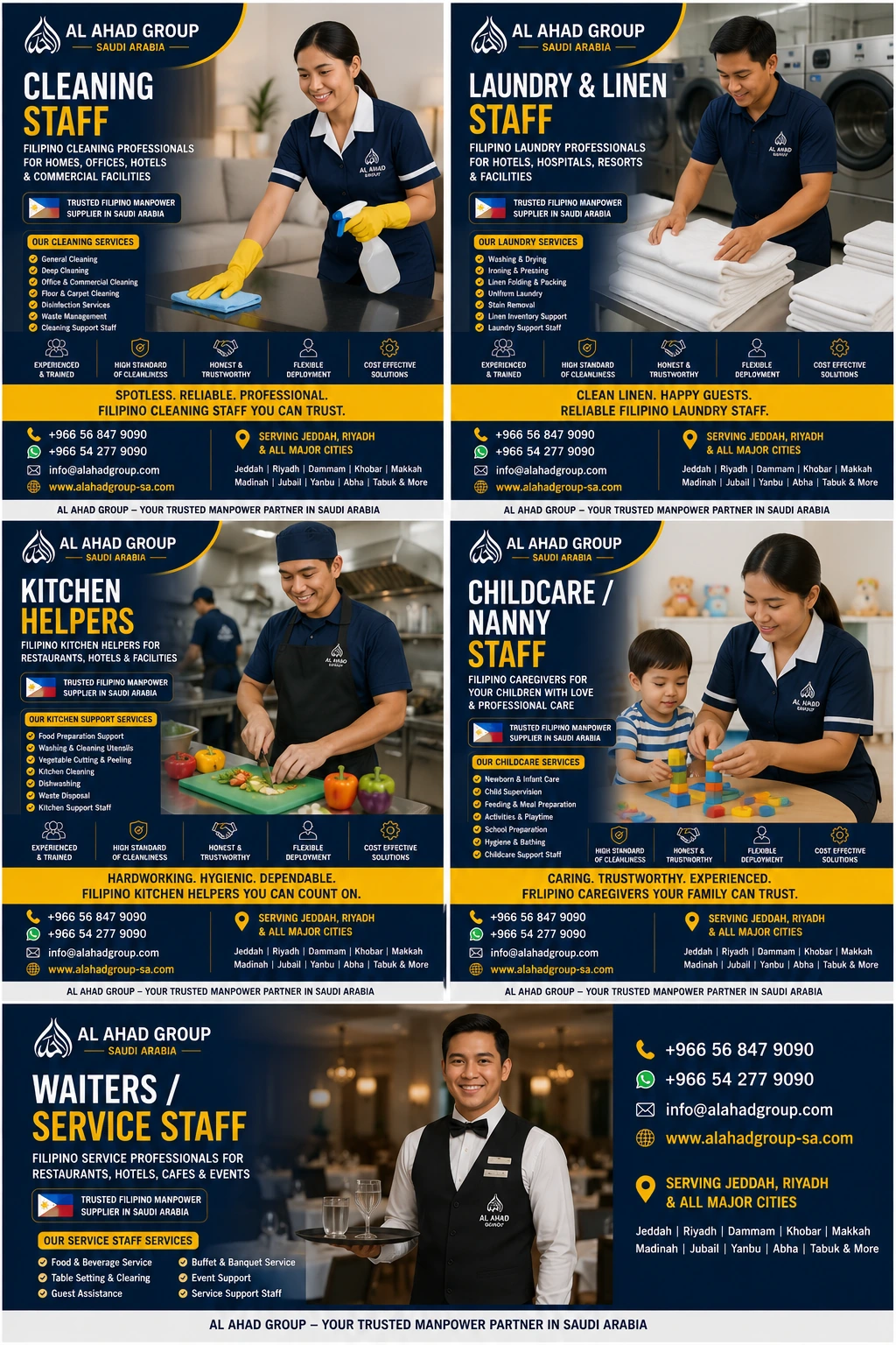 AL AHAD GROUP graphic for filipino hospitality staff in riyadh employer planning in Riyadh